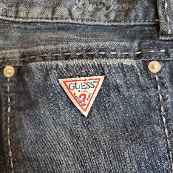 GUESS Jeans SZ 29 Women's Starlet Slim Boot Distressed Blue Jeans - Picture 7 of 13